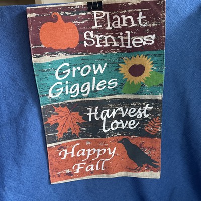 Burlap Fall Garden Flag Outdoor Autumn 17 1/2  X 12  Double Sided