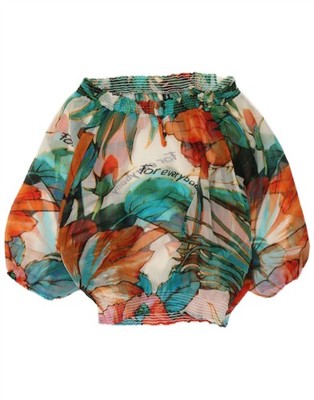 Desigual Womens Long Sleeve Off Shoulder Top UK 10 Small Multicoloured BA19
