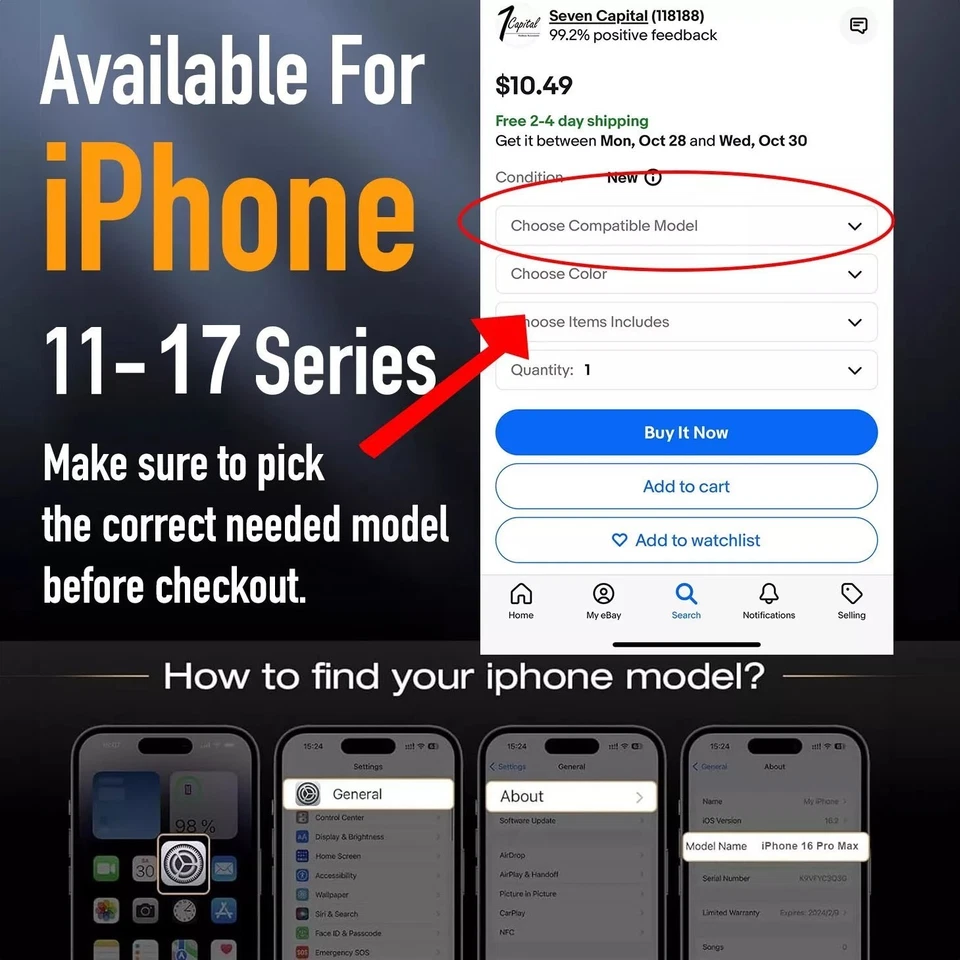 Protector de pantalla de vidrio templado de privacidad para iPhone 17 16 15 14 13 12 11 Pro Max Foto 2 de 4