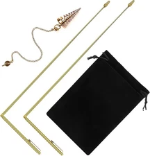 3 Pieces Divining Rods Copper and Dowsing Pendulum for Ghost Hunting, Energy Hea