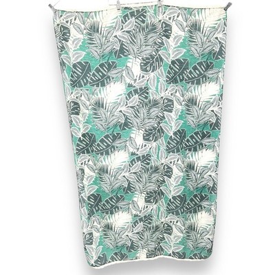 Unbranded Polynesian Green Leaf Print Lightweight Cotton w/ Fringe Ends Wrap