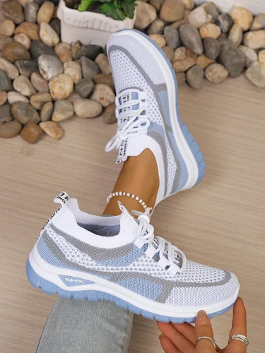 Women's Lightweight Mesh Walking Shoes Casual Breathable Lace Up Sneakers - Picture 6 of 22