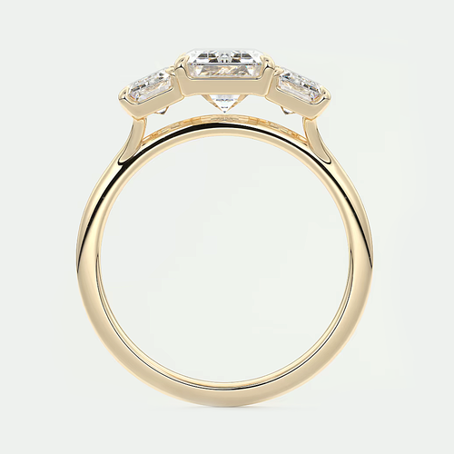 Anillo de compromiso fino de oro amarillo de 14 K 3,00 quilates IGI laborator... - Imagen 7 de 15