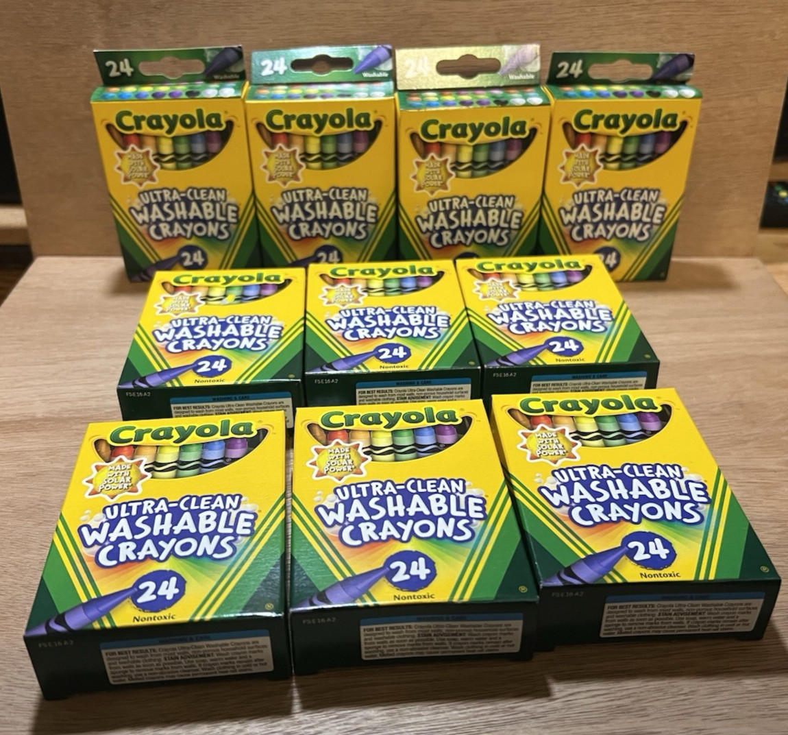 Crayola Ultra-Clean Washable Crayons, 24 Count, Nontoxic (pack of 10)
