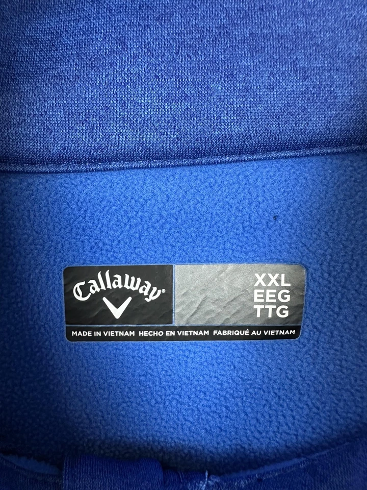 Pullover Callaway para Hombres 2XL Azul Cuarto Cremallera Golf Polar Bolsillo en el Pecho Raglán Hombres Foto 4 de 4