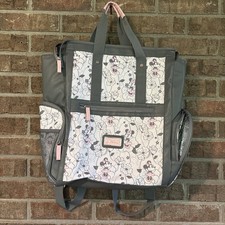 Disney Minnie Mouse Large Gray And Pastel Diaper Bag Backpack