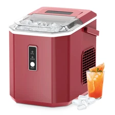 SIMZLIFE Ice Maker Countertop , 26.5 Lbs/24H, 9 Cubes in 6 Mins,Self-Cleaning, P