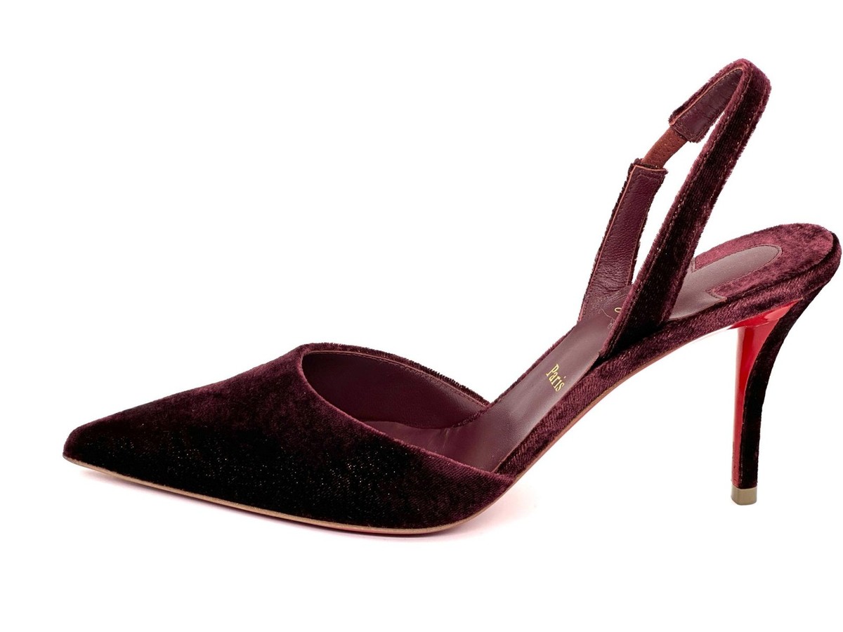 Christian Louboutin APOSTROPHA SLING 80 Slingback Heels Sandals Pumps Shoes  $995