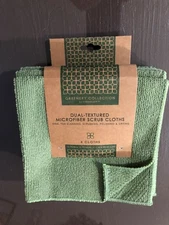 6 Green Microfiber Scrub Cloths - Evriholder 12 3/4" x 12 3/4" 100% Cotton - NEW