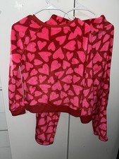  NEW KIDS Pink Pajama Set With Hearts XL 14  Cats  Jack SKU - N013