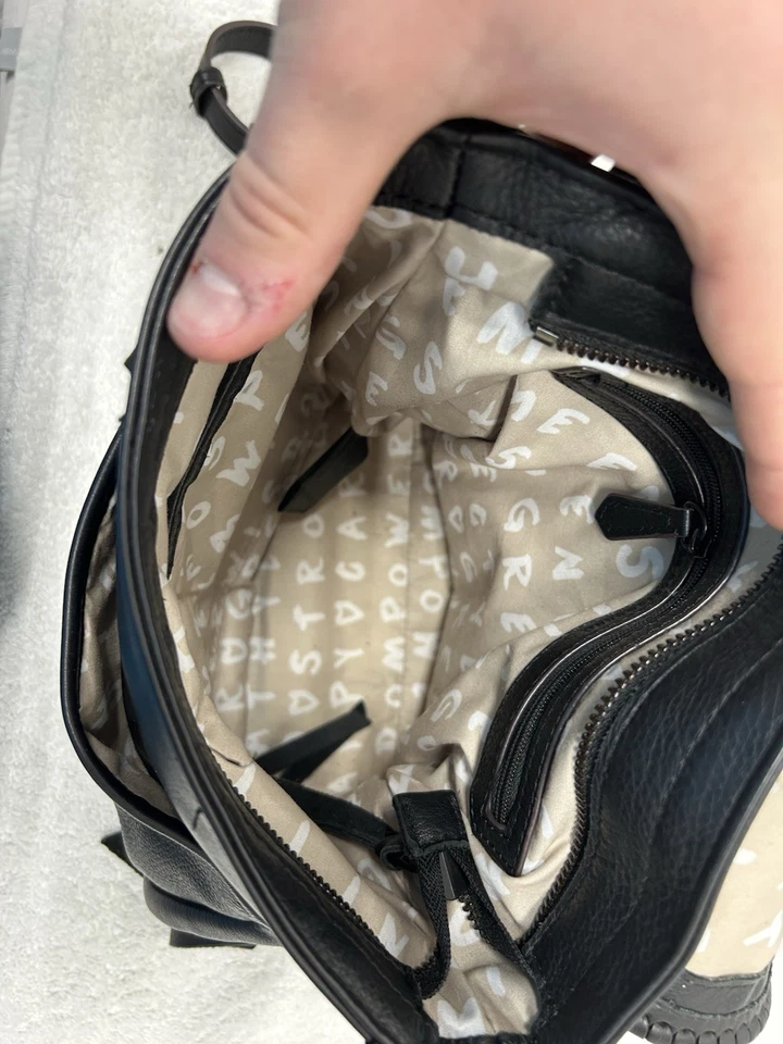 Aimee Kestenberg Womens Black All For Love Leather Mini Crossbody Purse Bag - Image 4 of 4