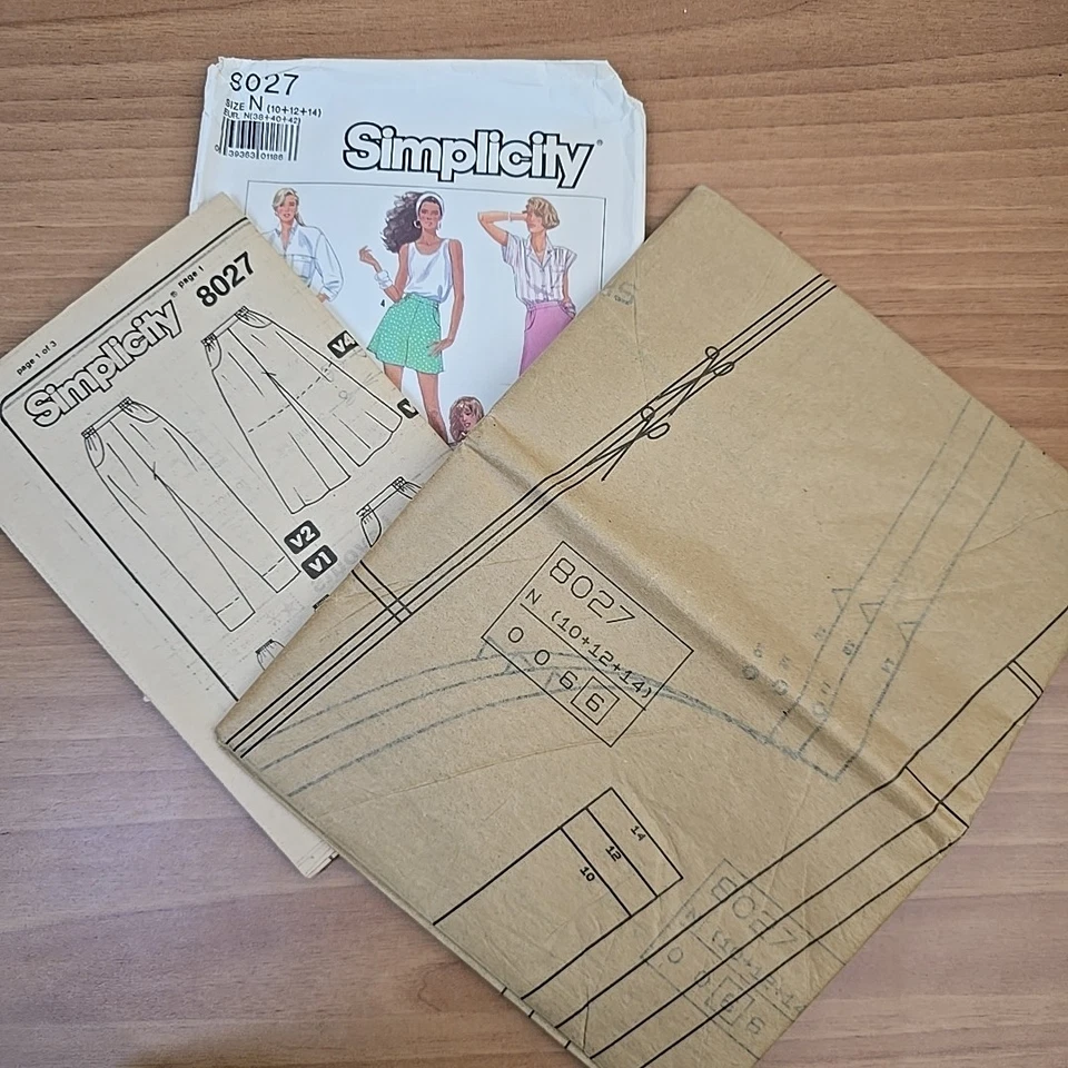 Simplicity 8027 Vintage 1980s Sewing Pattern Wide Leg Pants Skirt Tennis Shorts - Image 3 of 3