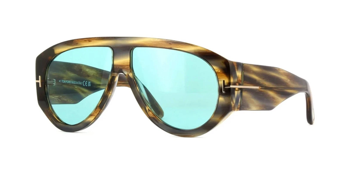 Tom Ford BRONSON FT 1044 Striped Brown/Blue Sunglasses | eBay