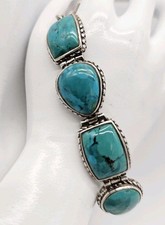 BARSE 925 STERLING SILVER BLUE TURQUOISE CHAI...