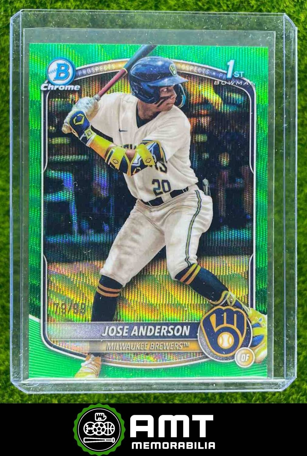 Jose Anderson 2025 Bowman Chrome 79/99 Green Wave Refractor Brewers #BCP-193