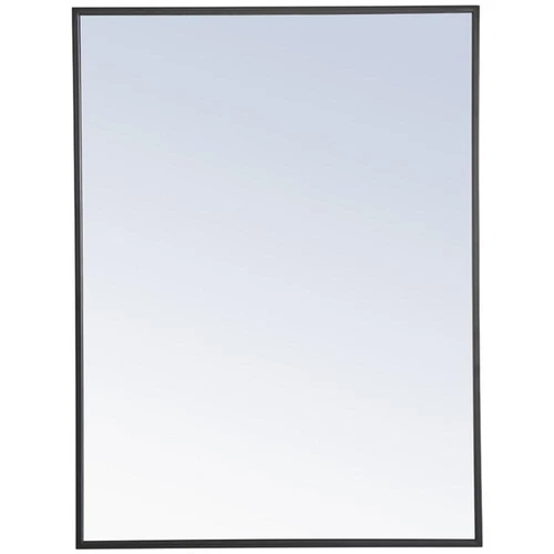 Elegant Decor Monet 32" x 24" Rectangle Metal Frame Mirror in Black - Picture 1 of 12