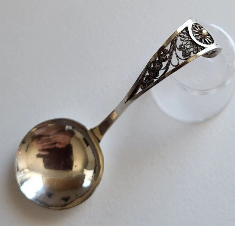 Handmade 800 Silver Sauce Spoon