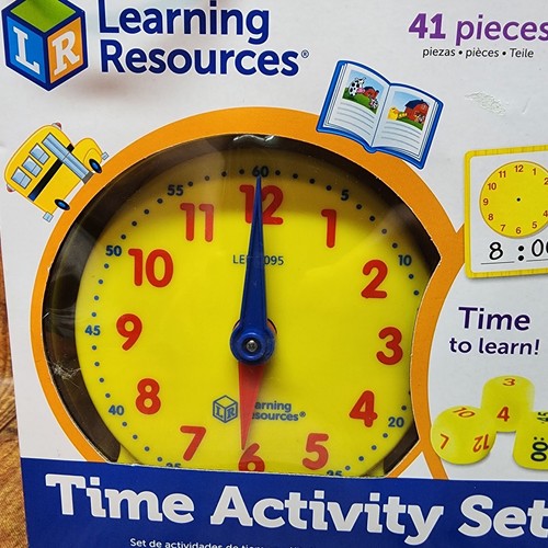 Learning Resources Time Activity Set - 41 Pieces, Ages 5+,Clock for Teaching Tim - Picture 3 of 4