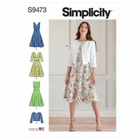 Simplicity 9473 Damenkleid & Jacke NäHmuster GrößEn 6-14 & 16-24 Durchschnitt