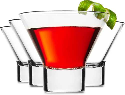 Martini Glasses, Italian Cocktail Glasses, Dessert Cups, Set of 4, 8Oz - Made in