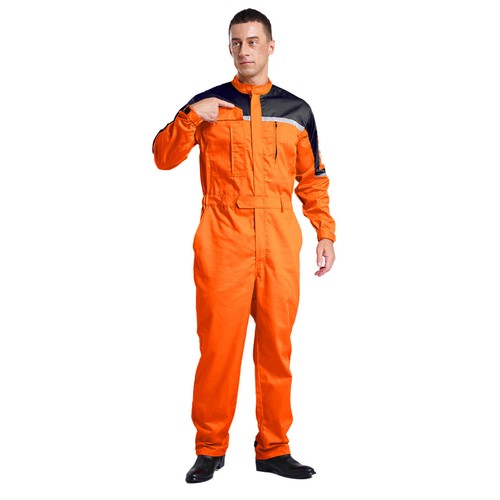 Men's Resistant Safety Coveralls Anti-static Reflective Straps Overalls Jumpsuit - Picture 9 of 60