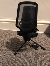 FIFINE Gaming USB Microphone for PC PS5, RGB Condenser Microphone with