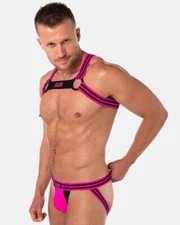 DJX Men's Circuit Jockstrap Snugly Breathable Sports Mesh Pouch (S) Pink Gay Int