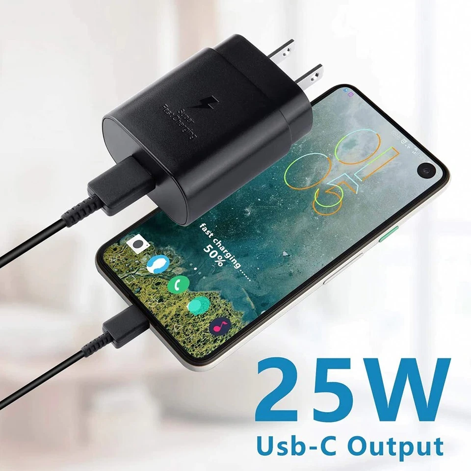 25W Type C USB-C Cable Super Fast PD Wall Charger For Samsung GalaxyS21 S22 S23 - Image 4 of 4