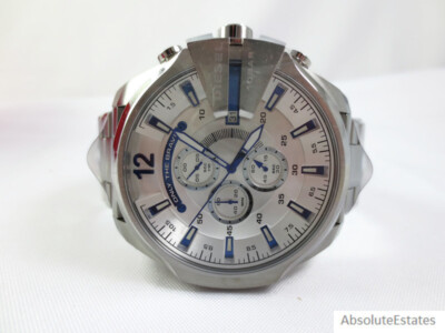 Diesel Mega Chief Silver Stainless Steel Mens 51mm Chronograph