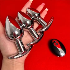 Metal Butt Plug Vibrator Prostate Massager Anal Bead Dildo Sex Toy for Men Women