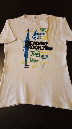 Vintage 70s 1978 Reading Rock Festival T-Shirt Jam Patti Smith Sham 69 Foreigner - Picture 1 of 3