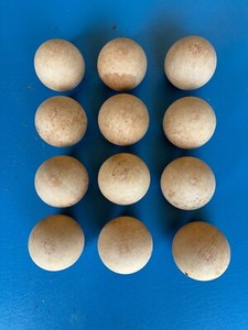 12 pieces Solid wood furniture legs unfinished Spheres w/flat spot for mounting