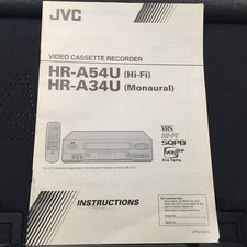 Original Owner Manual for the JVC HR-A54U HR-A34U VCR