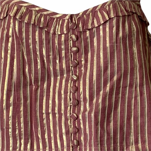 Tularosa x Revolve Crop Top Women's Sz XXS Striped Golden Red Lined Square Neck - Picture 5 of 10