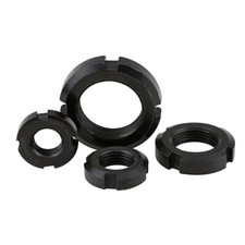 M10-M60 Round Slotted Nut Locknut Four-Slot Nuts Fine Thread Carbon Steel 1-2.0