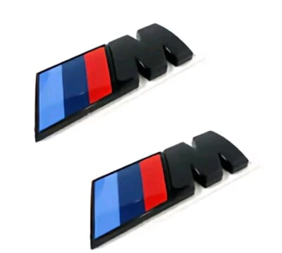 2x Original BMW M Performance Emblem Schwarz 51145A4B372 Kotflügel Logo Neu