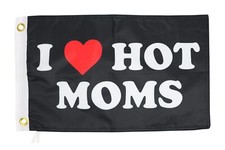 I Heart Hot Moms Flag 12x18 Inches - Perfect for UTV ATV SxS Boats Whips