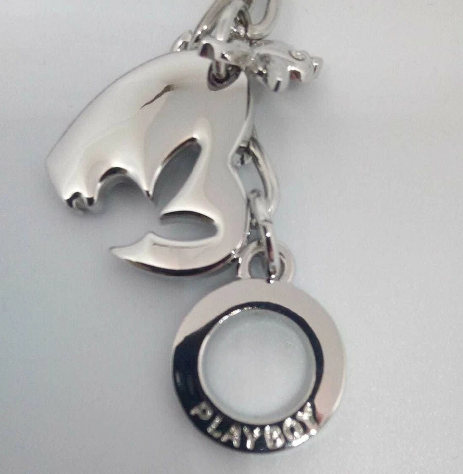 Pulsera Playboy Corazón Conejito Dije Logo Imitación Perla Vidrio Cuentas y2k Play Boy Nuevo de Lote Antiguo Foto 3 de 4