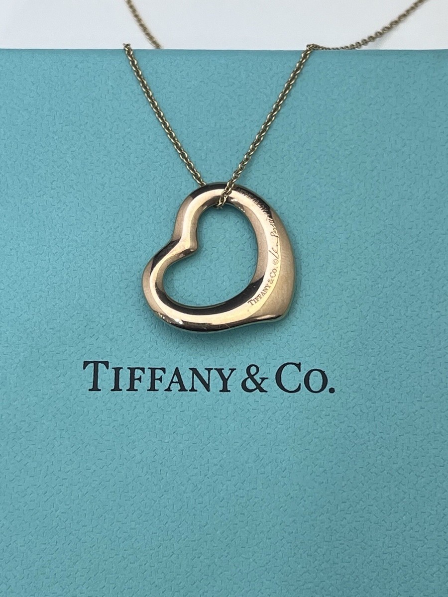Tiffany & co 18k Rose Gold Elsa Peretti 22mm Open Heart