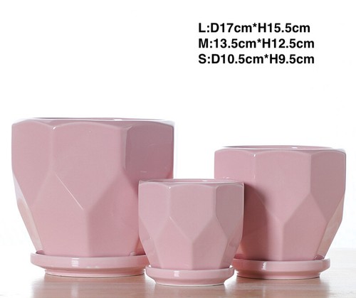 3 PCS POTS&TRAY 3 SIZE SET POTS HEAVY POTTERY CERAMIC FLOWER PLANT POTS 03 - Picture 8 of 17