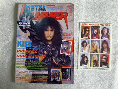 METAL HAMMER Nr. 23 - 1989 Overkill Kiss King Diamond Skid Row + Poster + Stamps