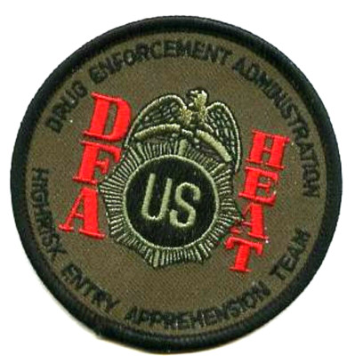 DEA SRT HEAT HIGH-RISK ENTRY APPREHENSION TEAM iron-on INSIGNIA SWAT ...