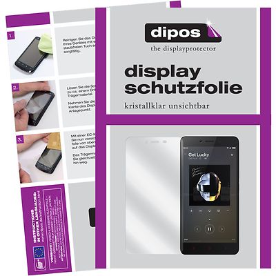 6x Schutzfolie für Xiaomi Redmi Note 2  klar Display Folie dipos