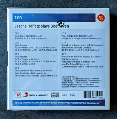 ハイフェッツ・プレイズ・ベートーヴェン（７ＣＤ） Jascha Heifetz Plays Beethoven: Violin Concerto, The Violin