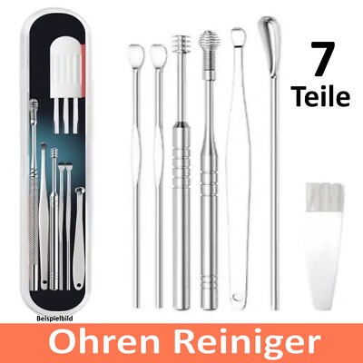 Ohrenreiniger Edelstahl Ohrenschmalz Entferner Spirale Ohrlöffel saubere Ohren