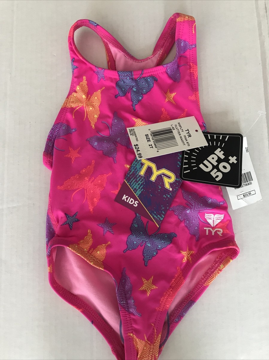 New TYR Girls Toddler Size 2T Swimsuit Bathing Suit UPF 50+