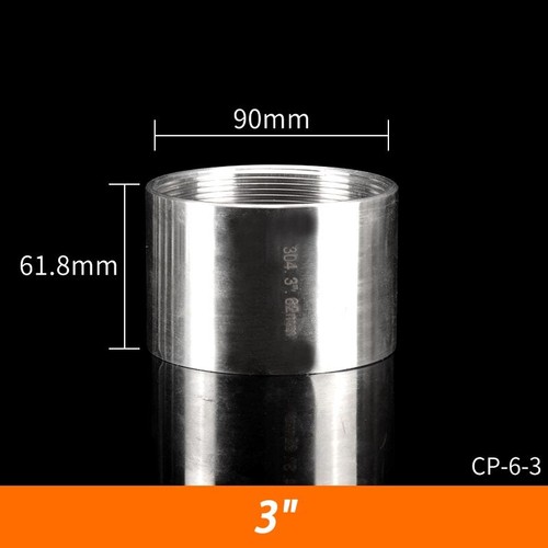 Stainless Steel 304 Full Socket Connector Couper 1/8" - 4" BSP Threaded Fittings - Picture 14 of 15