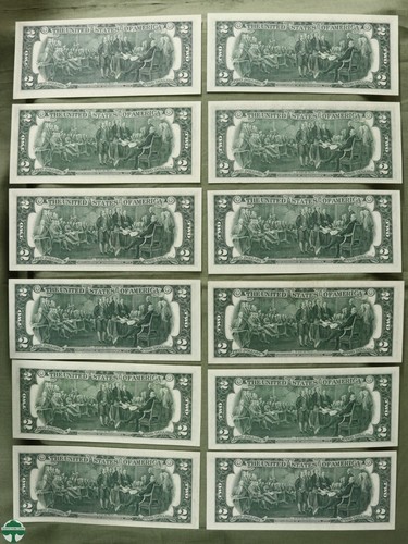 Set of 12 - Series of 1976 $2 Federal Reserve Note - A to L Crisp Uncirculated - Picture 2 of 14