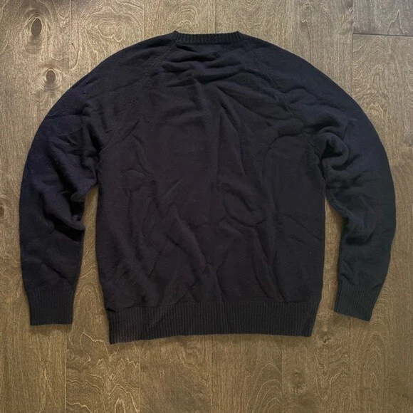 J. Crew Men's Navy Supersoft Lambswool Blend Crewneck Sweater, Size Large - Image 2 of 4