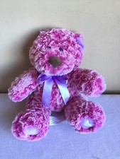 2018 Animal Adventure Pink Purple Furry Teddy Bear Plush Stuffed Animal Toy 8"H